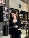  Áo Bralette kiểu corset cúp ngang vải ren sexy có gọng 