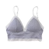  Áo Bra vải thun gân Evacharm không gọng viền ren 