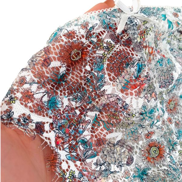  Quần lót ren dây Evacharm họa tiết hoa xanh, Freesize 