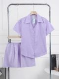  Bộ kate mặc nhà Pijama quần đùi tay ngắn 
