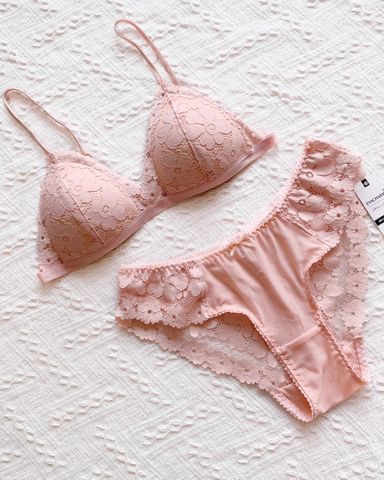  Set bra ren Evacharm không gọng màu hồng, Freesize 