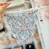  Quần lót ren dây Evacharm họa tiết hoa xanh, Freesize 
