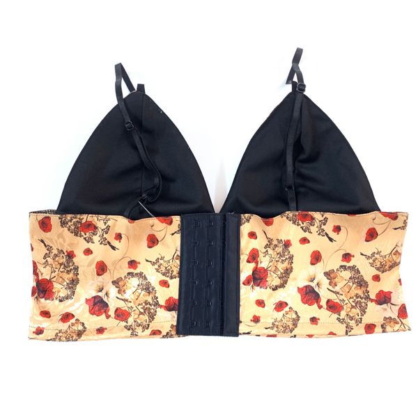  Áo bra lụa croptop họa tiết 