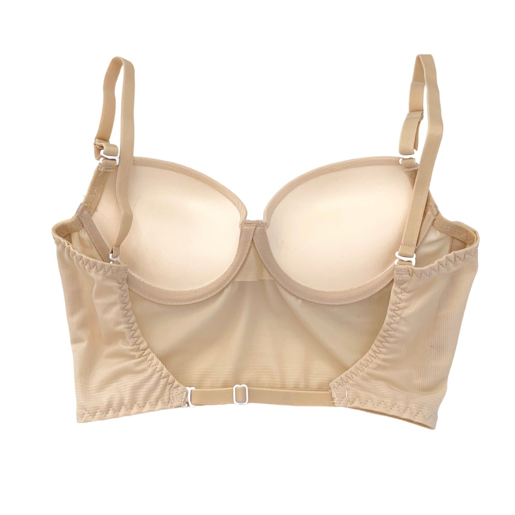 Áo Bralette kiểu corset hở lưng, mút đệm dày, vải thun trơn có gọng