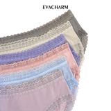  Quần lót Cotton viền ren lưng vừa 