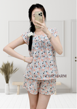  Bộ kate mặc nhà quần đùi tay cánh tiên 