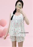  Bộ kate dáng babydoll mặc nhà quần đùi áo sát nách 