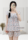  Bộ kate mặc nhà quần đùi tay cánh tiên 