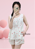  Bộ kate dáng babydoll mặc nhà quần đùi áo sát nách 