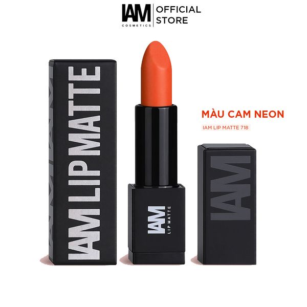  Son thỏi IAM LIP MATTE - Màu Cam Neon - ORANEON 718 