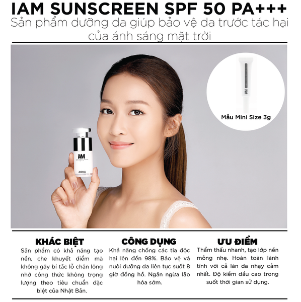  Kem chống nắng cho da dầu - IAM Sunscreen SPF50 PA+++ 