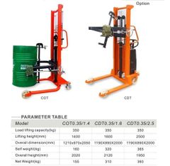 XE NÂNG KẸP THÙNG PHUY CDTO.35/1.6 TẢI TRỌNG 350KG NÂNG CAO 1.6M