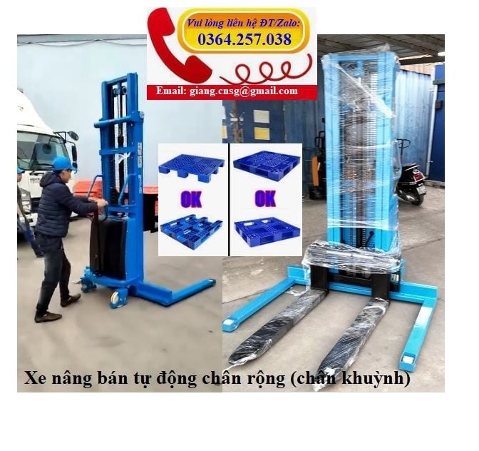 Xe nâng bán tự động chân rộng 1500kg nâng cao 3.5m hãng Soonlift - USA