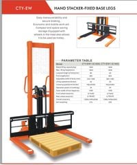 Xe nâng tay cao chân rộng CW1.0T/1.6M hãng Niuli - China