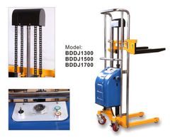 Xe nâng bán tự động Inox có mặt bàn BDDJ tải trọng 400kg nâng cao 1.3-1.7M