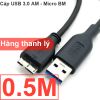 Cáp USB 3.0 AM sang Micro BM ổ cứng di động Samsung Not 3 0.5M 1M Western Digital