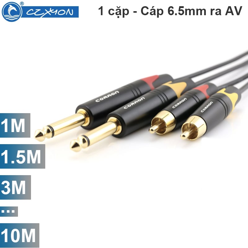 Cáp 6.5mm ra RCA AV 1 cặp Coraon Z-NP2X-B + Z-373-BG + NC-MS2AT 1M 1.5M 3M 5M 10M