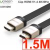 Dây cáp 2 đầu HDMI bọc kẽm V1.4 4K30Hz dẹt mỏng Ugreen 1M 1.5M 2M 3M 5M 8M 10M