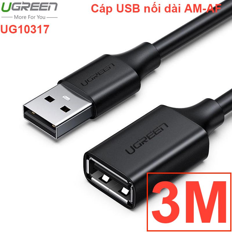  Cáp nối dài USB 2.0 AM-AF UGREEN 24K 0.5M 1M 2M 3M  5M 