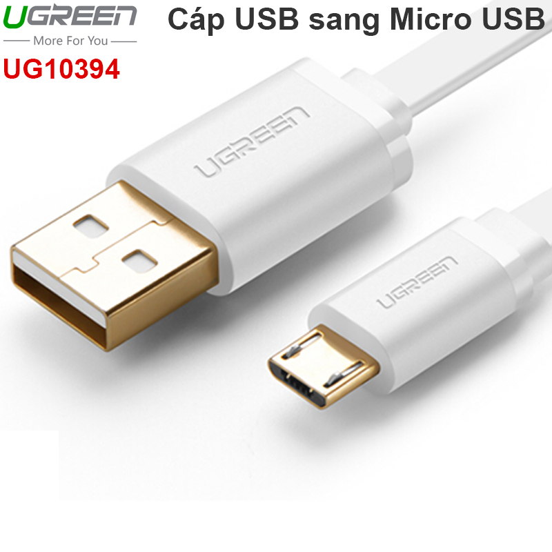 Cáp sạc Điện thoại Smartphone máy tính bảng USB AM sang Micro USB dẹt mỏng 1 mét Ugreen 10394