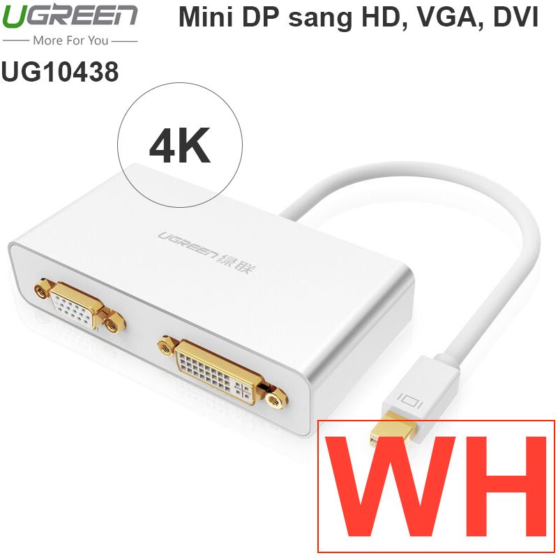  Mini Displayport to HDMI DVI VGA Ugreen 10438 hỗ trợ 4K 