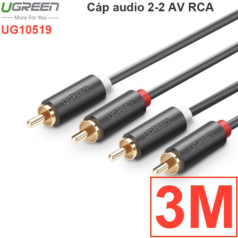  Cáp AV RCA 2 ra 2 AV RCA Ugreen 0.5M 1M 1.5M 2M 3M 5M 