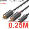 Cáp Audio 3.5mm Female to 2RCA Male UGREEN mạ vàng 24K 0.25M 1M 1.5M 2M 3M