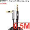 Cáp Audio âm thanh 3.5mm bẻ góc Ugreen 0.5M 1M 1.5M 2M 3M 5M (dẹt mỏng màu đen)