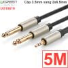 Cáp âm thanh audio 3.5mm sang 2 6.5mm UGREEN 0.5M 1M 1.5M 2M 3M 5M 8M 10M 12M