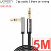 Cáp Audio âm thanh 3.5mm bẻ góc Ugreen 0.5M 1M 1.5M 2M 3M 5M (dẹt mỏng màu đen)