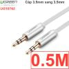 Cáp Audio 3.5mm Ugreen 0.5M 1M 1.5M 2M 3M 5M (dẹt mỏng màu trắng)