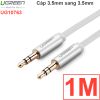 Cáp Audio 3.5mm Ugreen 0.5M 1M 1.5M 2M 3M 5M (dẹt mỏng màu trắng)