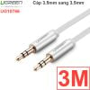 Cáp Audio 3.5mm Ugreen 0.5M 1M 1.5M 2M 3M 5M (dẹt mỏng màu trắng)