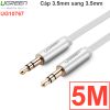 Cáp Audio 3.5mm Ugreen 0.5M 1M 1.5M 2M 3M 5M (dẹt mỏng màu trắng)