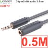 Cáp audio 3.5mm nối dài 0.5M 1M 1.5M 2M 3M 5M Ugreen (vỏ nhựa màu đen)