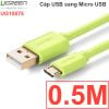 Cáp sạc Điện thoại Smartphone máy tính bảng USB AM sang Micro USB 0.5M 1 mét Ugreen