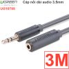 Cáp audio 3.5mm nối dài 0.5M 1M 1.5M 2M 3M 5M Ugreen (vỏ nhựa màu đen)