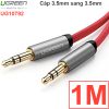 Cáp Audio 3.5mm Ugreen 0.5M 1M 1.5M 2M 3M 5M (dẹt mỏng màu đỏ)