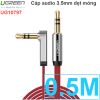 Cáp Audio âm thanh 3.5mm bẻ góc Ugreen 0.5M 1M 1.5M 2M 3M 5M (dẹt mỏng màu đỏ)