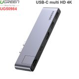  USB-C Macbook Pro ra HDMI 4K LAN 1Gbps USB HUB 2 port sạc PD100W Ugreen 50984 