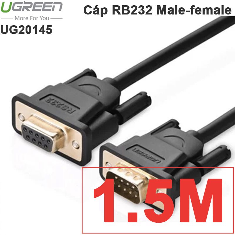  Cáp RS232 DB9 COM9 nối thẳng 1 đầu cái 1 đầu đực male - female UGREEN 1.5M 2M 3M 5M 