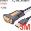 Cáp USB ra RS232 DB9 1M 1.5M 2M 3M UGREEN chipset PL2303