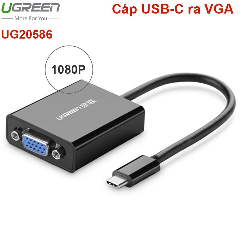 USB-C ra VGA 1080P 15Cm Ugreen 20586