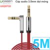 Cáp Audio âm thanh 3.5mm bẻ góc Ugreen 0.5M 1M 1.5M 2M 3M 5M (dẹt mỏng màu đỏ)