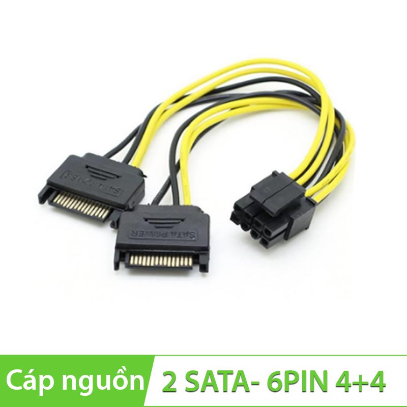 Cáp nguồn 2 Sata to 8pin (4+4)