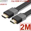 Cáp HDMI Ugreen dẹt mỏng vỏ nhựa 1M đến 10M hỗ trợ 3D 4K