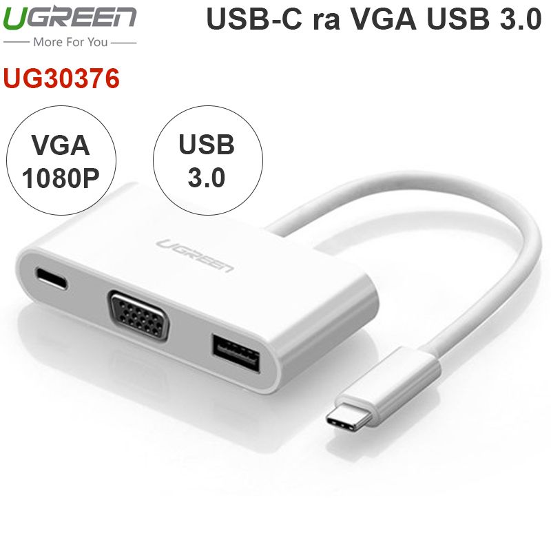 USB-C ra VGA 1080P USB 3.0 Ugreen 30376