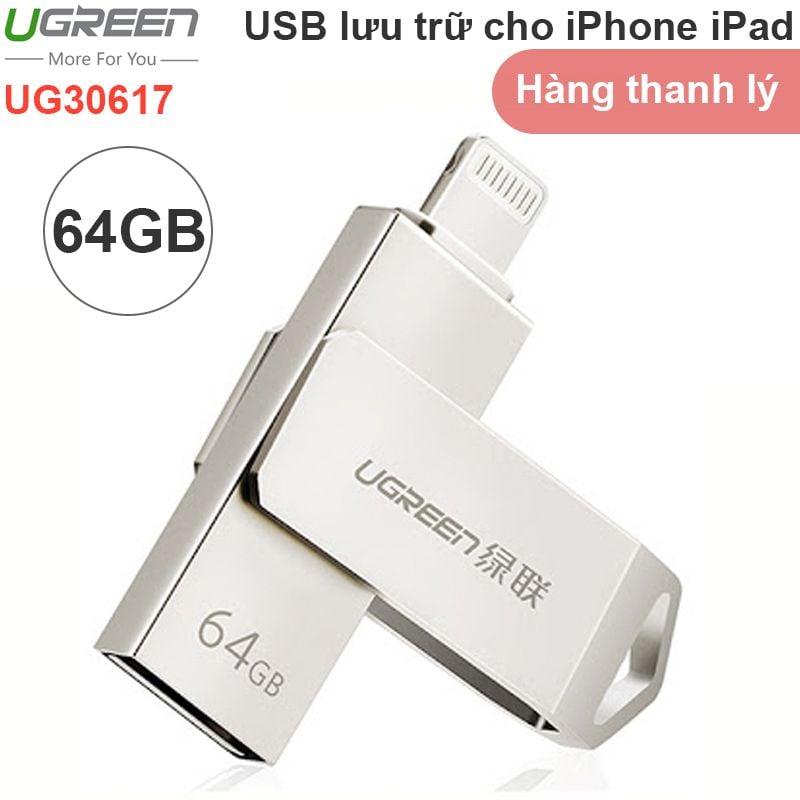 USB lưu trữ dữ liệu cho iPhone iPad iPod 64GB Ugreen 30617 - USB lightning 64G