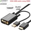 VGA USB audio sang HDMI 2 mét Ugreen 30840 - Cáp VGA ra HD