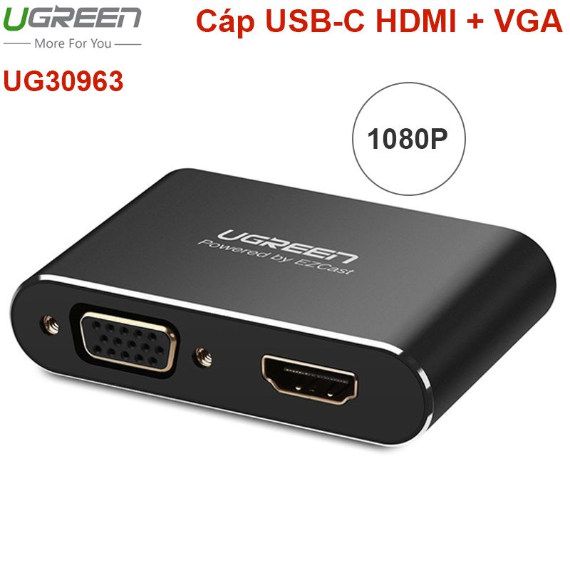  Bộ kết nối iPhone Macbook điện thoại Android ra Tivi VGA + HDMI Ugreen 30963 